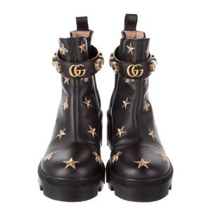 Gucci Black Embellished Ankle Boots